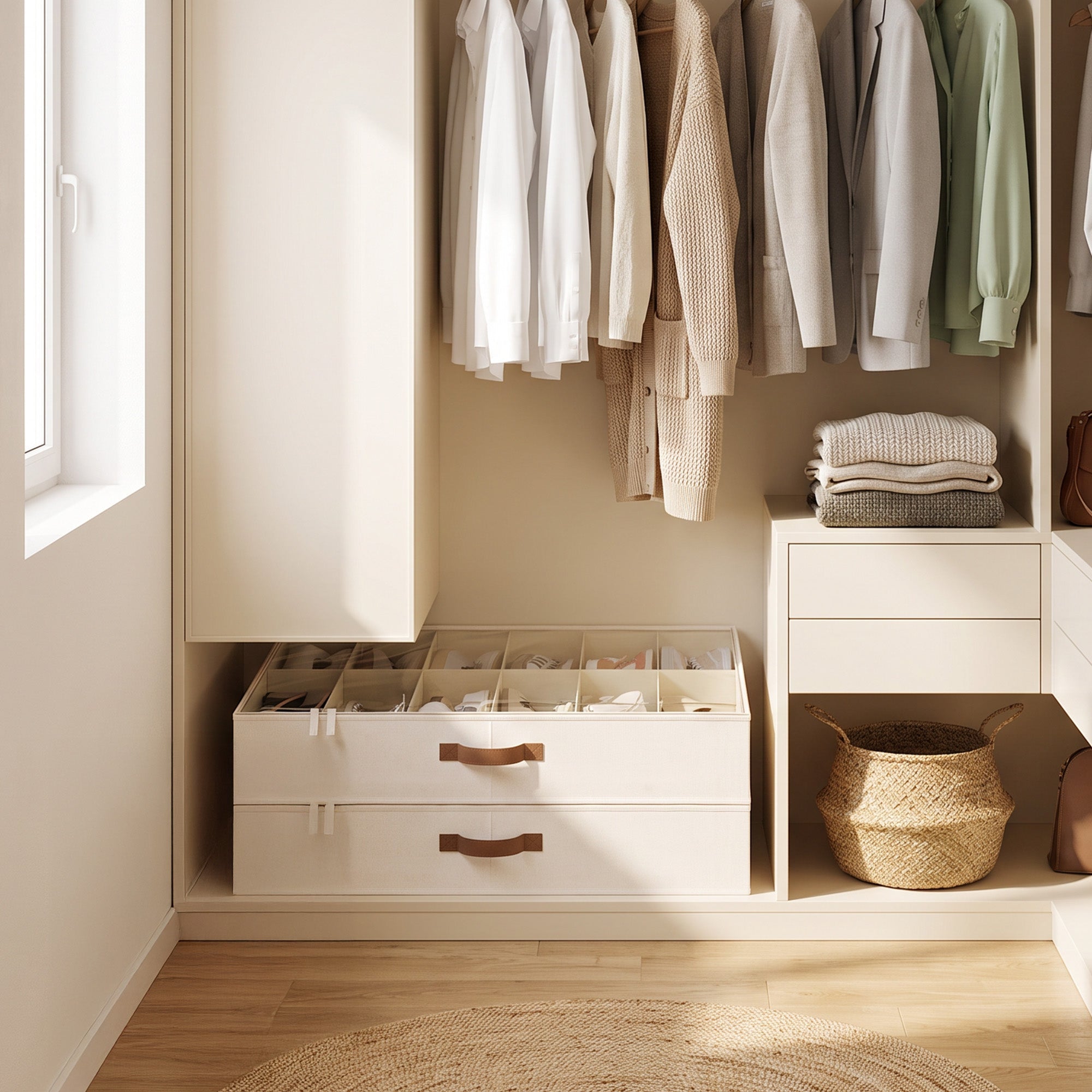 Shoe organizer with shoes inside