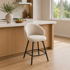 Upholstered Swivel Counter Stool - Set of 2 with 26in Seat Height