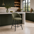 Upholstered Swivel Counter Stool - Set of 2 with 26in Seat Height