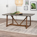 Trestle Dining Table - Gray Wash Finish