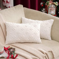 Flower Tufted Daisy Embroidered Throw Pillow white with insert