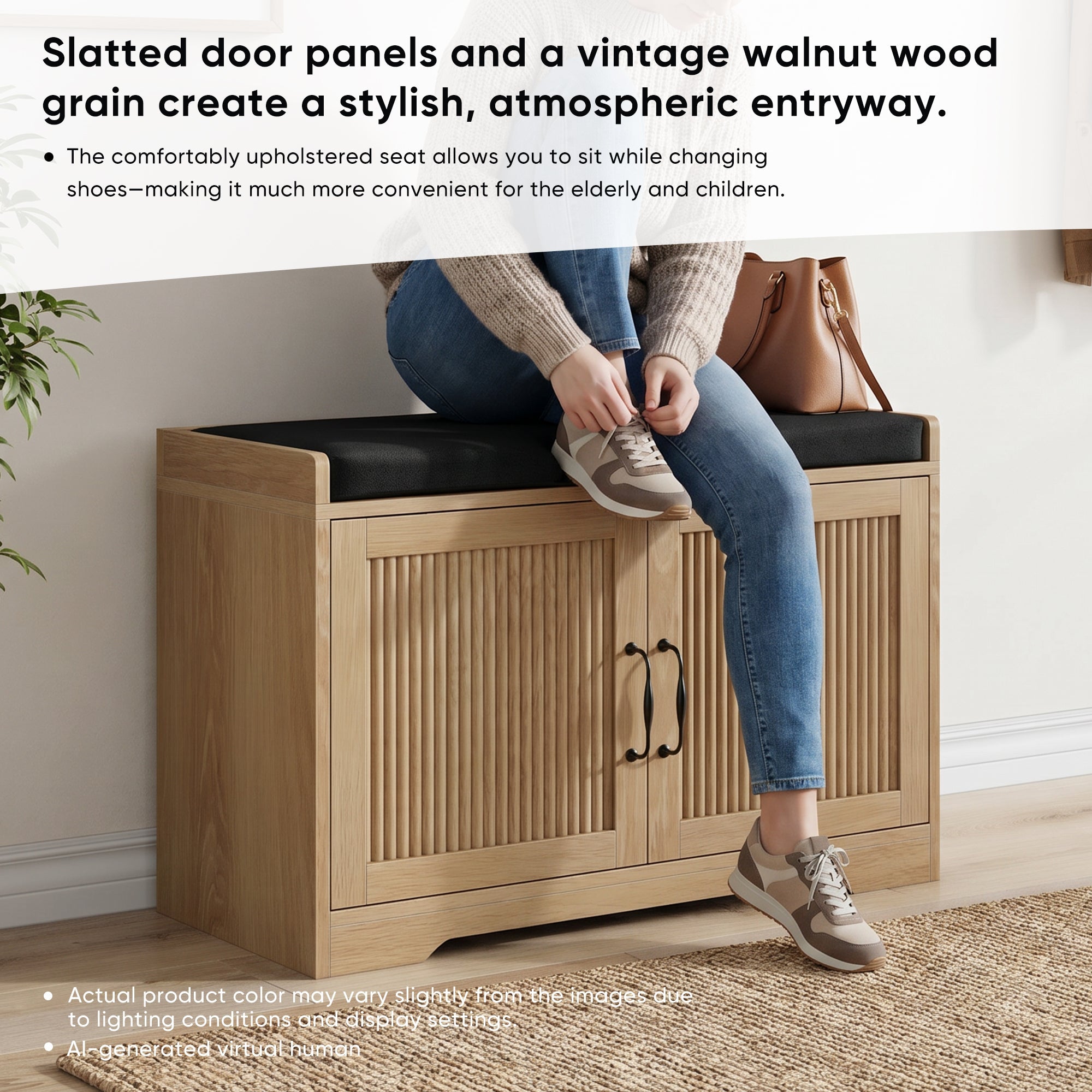 Fluted Storage Bench - Fluted Panel Detail