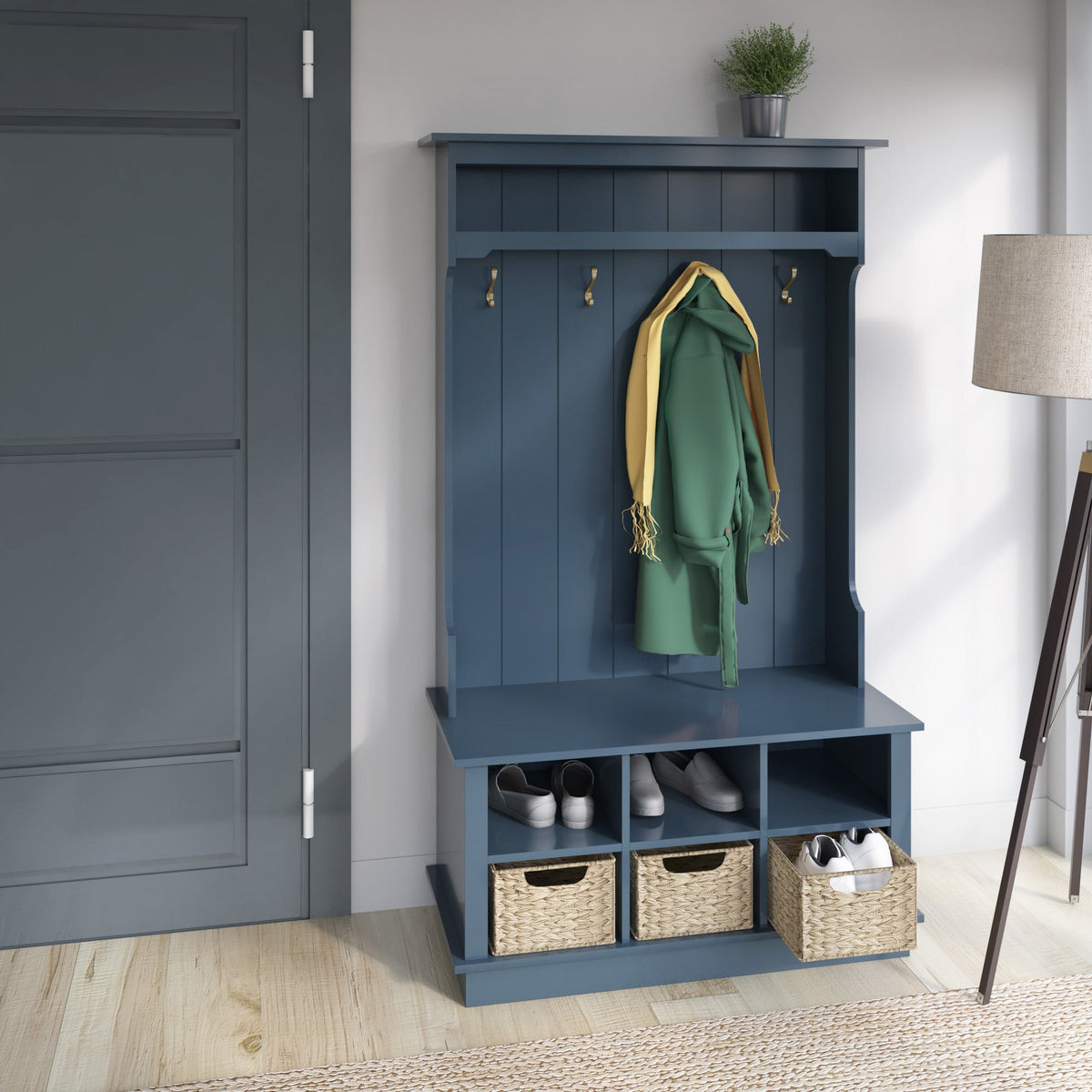 Hall tree bench seat