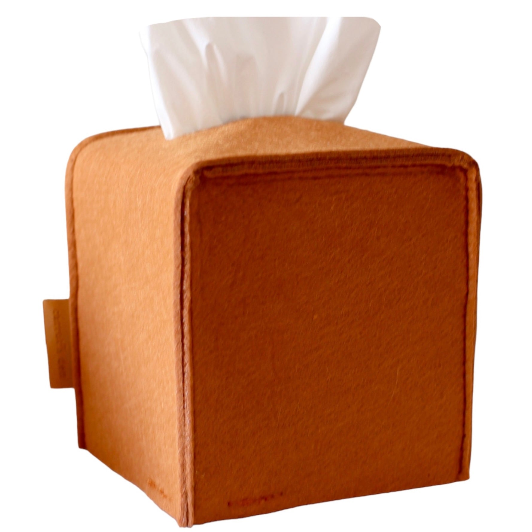 Minimalist felt tissue box cover beige
