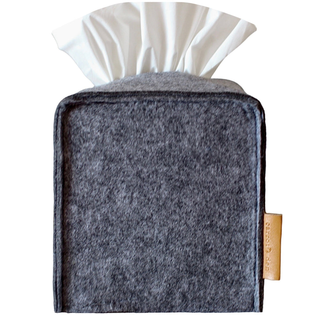 Tissue box cover on bathroom counter
