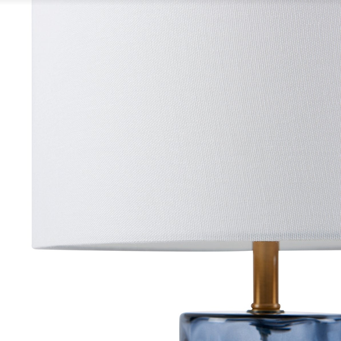 Blue Ripple Glass Table Lamp - Set of 2 with Brass Accent 21in