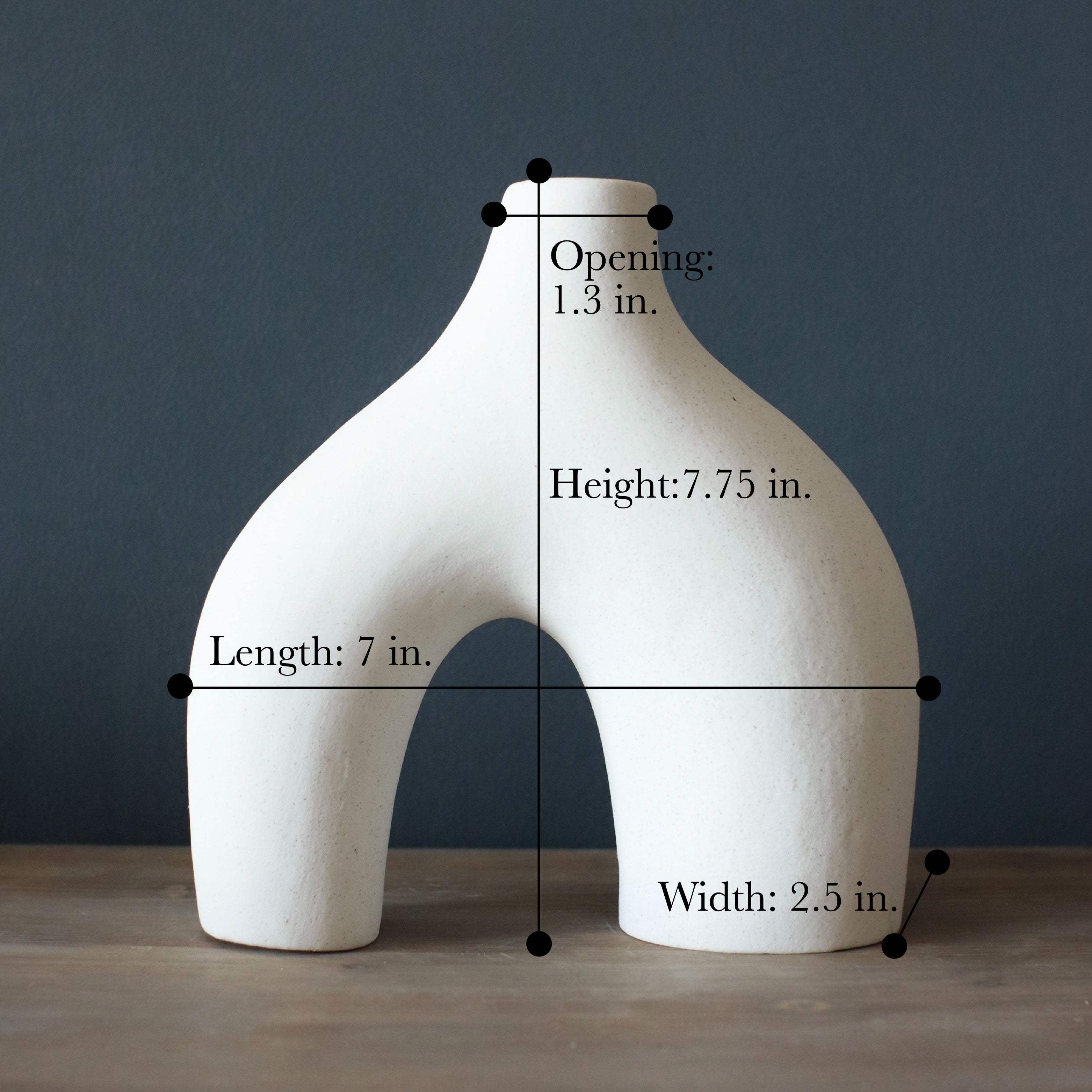 Ceramic ring vase dimensions