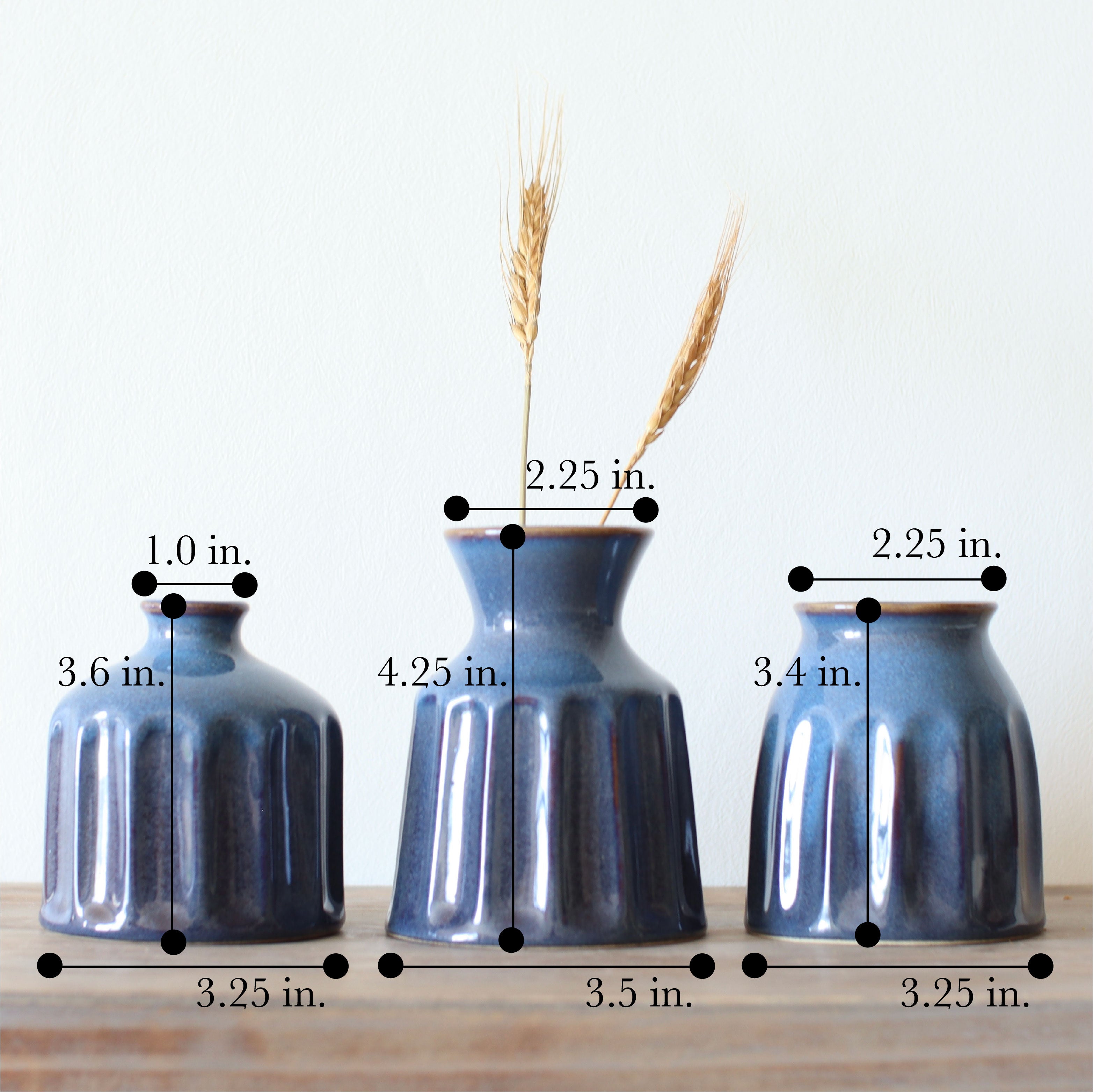 Vase set dimensions