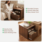 Fluted Nightstand Charging Station Detail