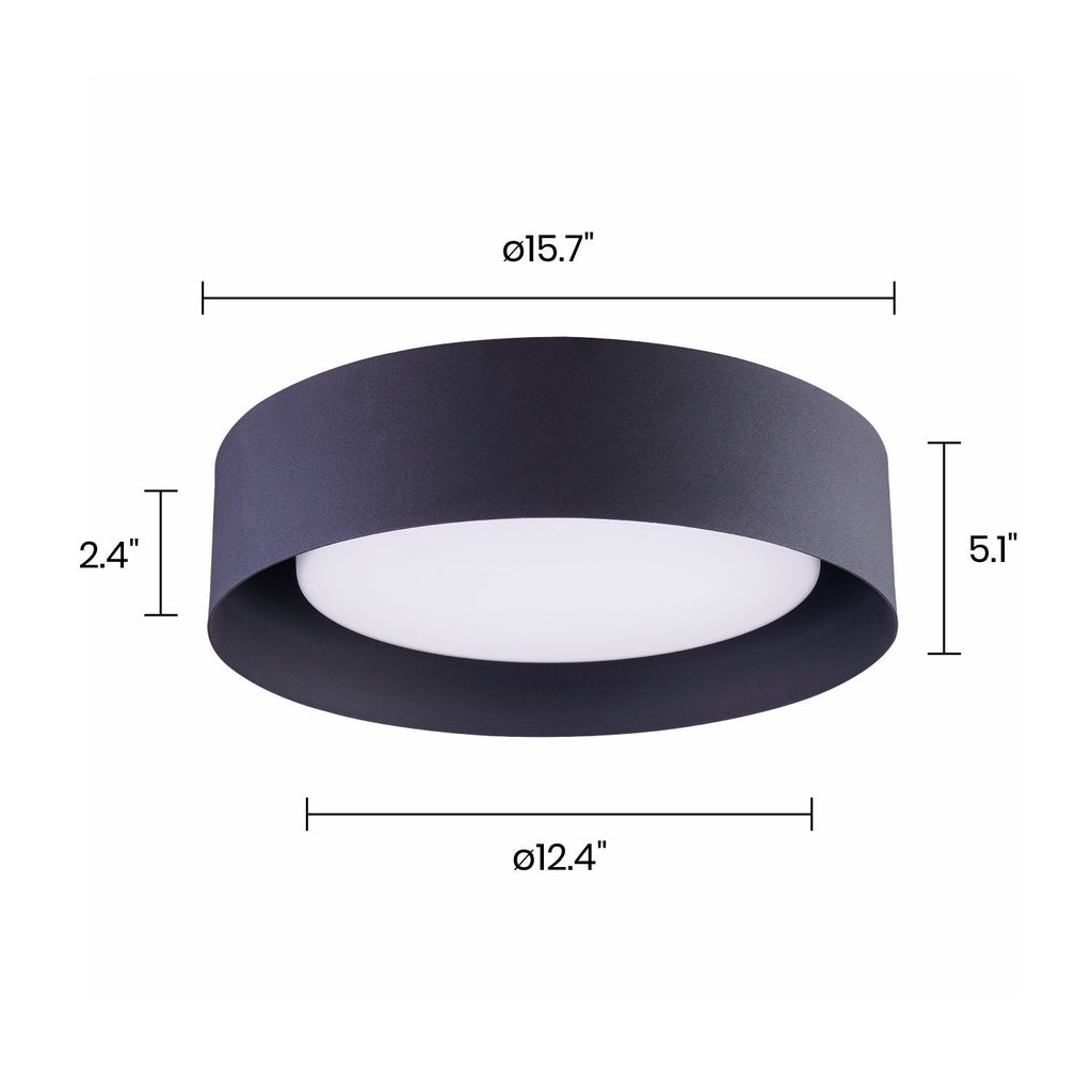 3-Light Opal Glass Flush Mount Ceiling Light - Ultra-Slim 15.7in