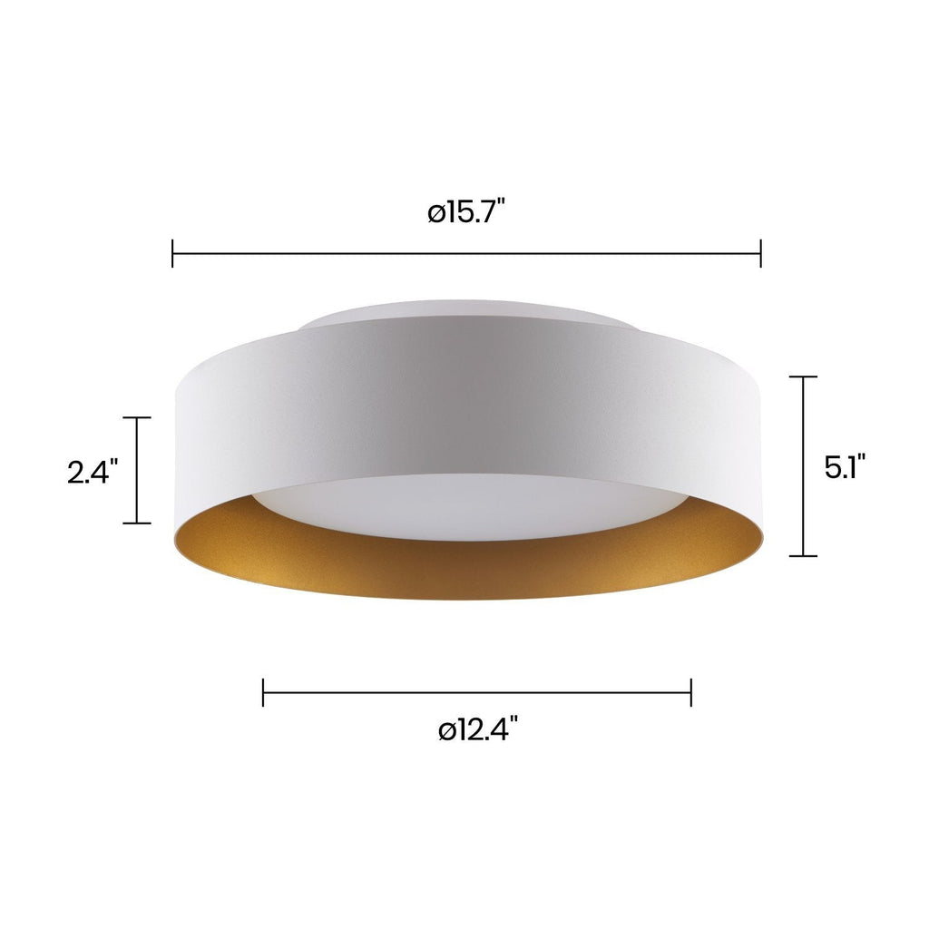 3-Light Opal Glass Flush Mount Ceiling Light - Ultra-Slim 15.7in