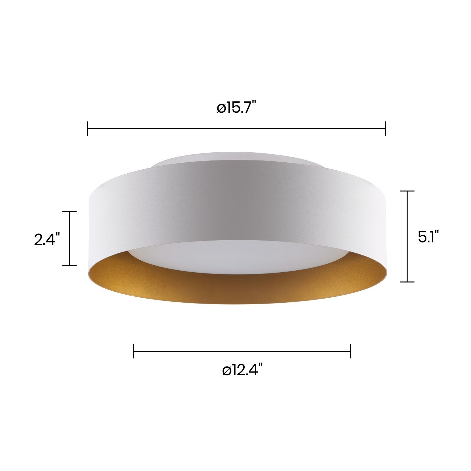 3-Light Opal Glass Flush Mount Ceiling Light - Ultra-Slim 15.7in