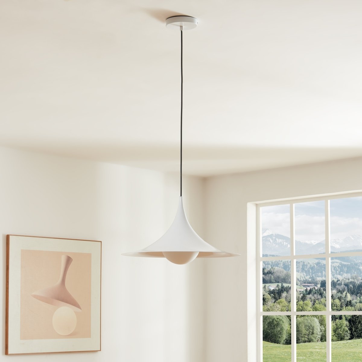 Adjustable cord detail showing hanging height flexibility