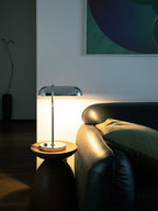 Sculptural Chrome Ring Table Lamp with Built-In Dimmer - 17.7in