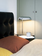 Sculptural Chrome Ring Table Lamp with Built-In Dimmer - 17.7in