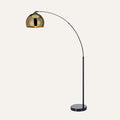 Hana Arc Floor Lamp Chrome Brass Statement 72in