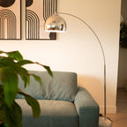 Marble Base Arc Floor Lamp in room