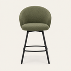 Upholstered Swivel Counter Stool - Set of 2 with 26in Seat Height