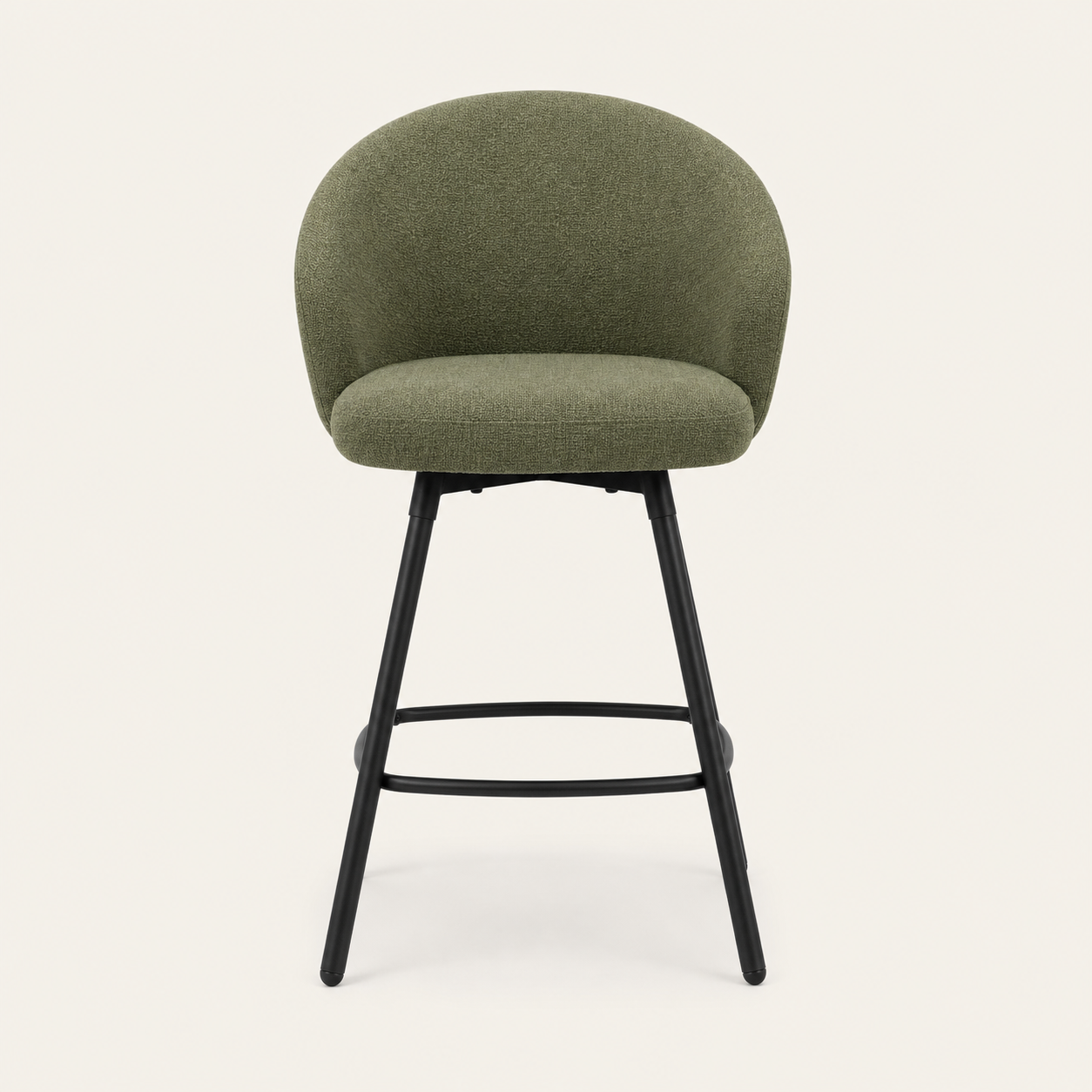 Upholstered Swivel Counter Stool - Set of 2 with 26in Seat Height