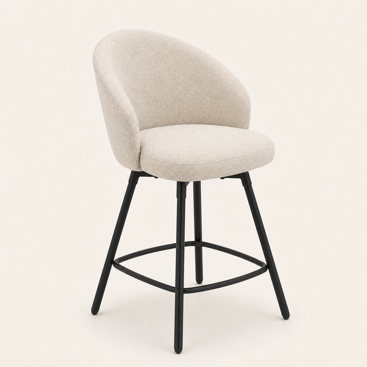 Upholstered Swivel Counter Stool - Set of 2 with 26in Seat Height