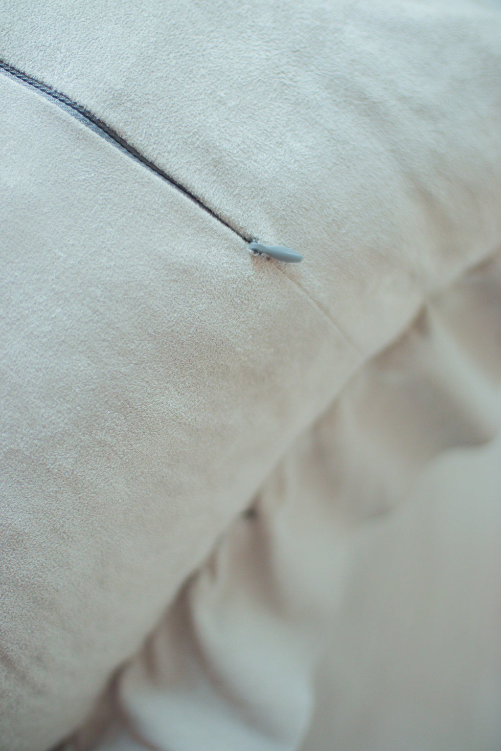 French Chic Ruffled Faux Suede Pillow Cover back zipper