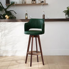 Leather Swivel Bar Stool - Rope Footrest Detail