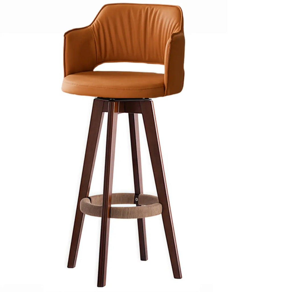 Leather Swivel Bar Stool - Swivel Base