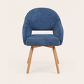 Modern Upholstered Dining Chair with Wood Legs - Set of 2