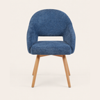 Modern Upholstered Dining Chair with Wood Legs - Set of 2