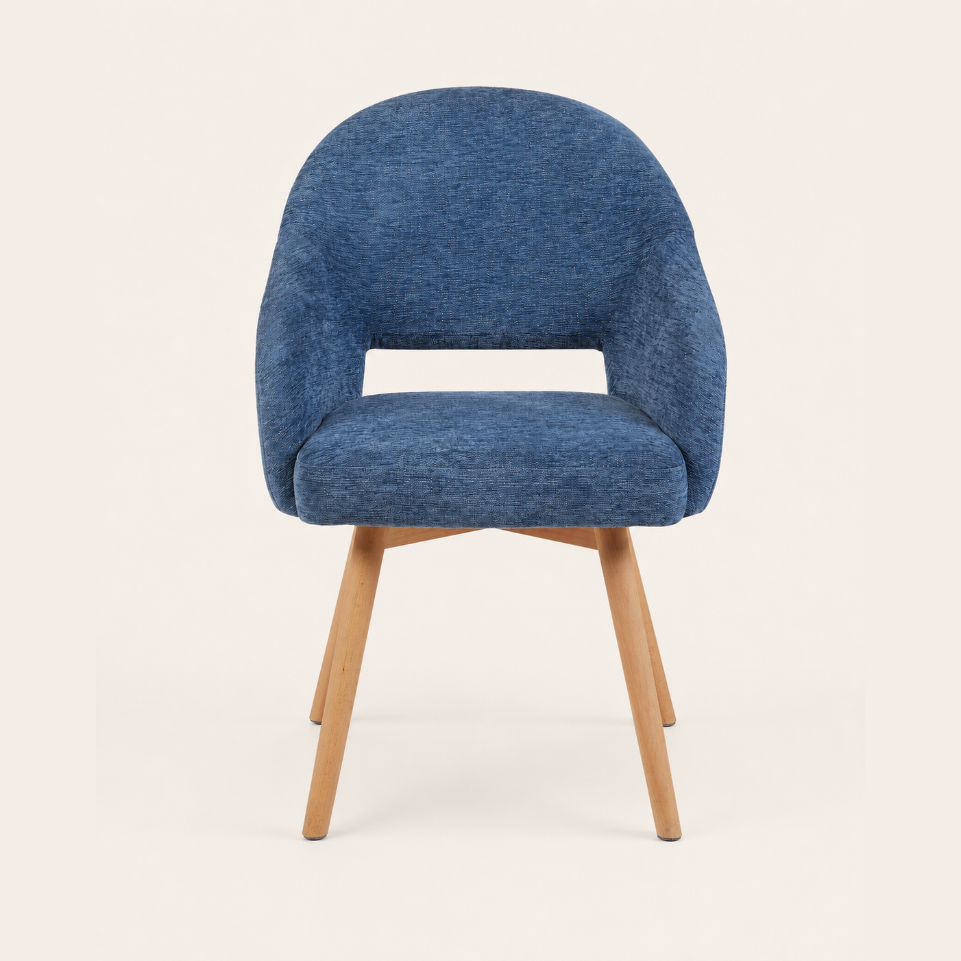 Modern Upholstered Dining Chair with Wood Legs - Set of 2
