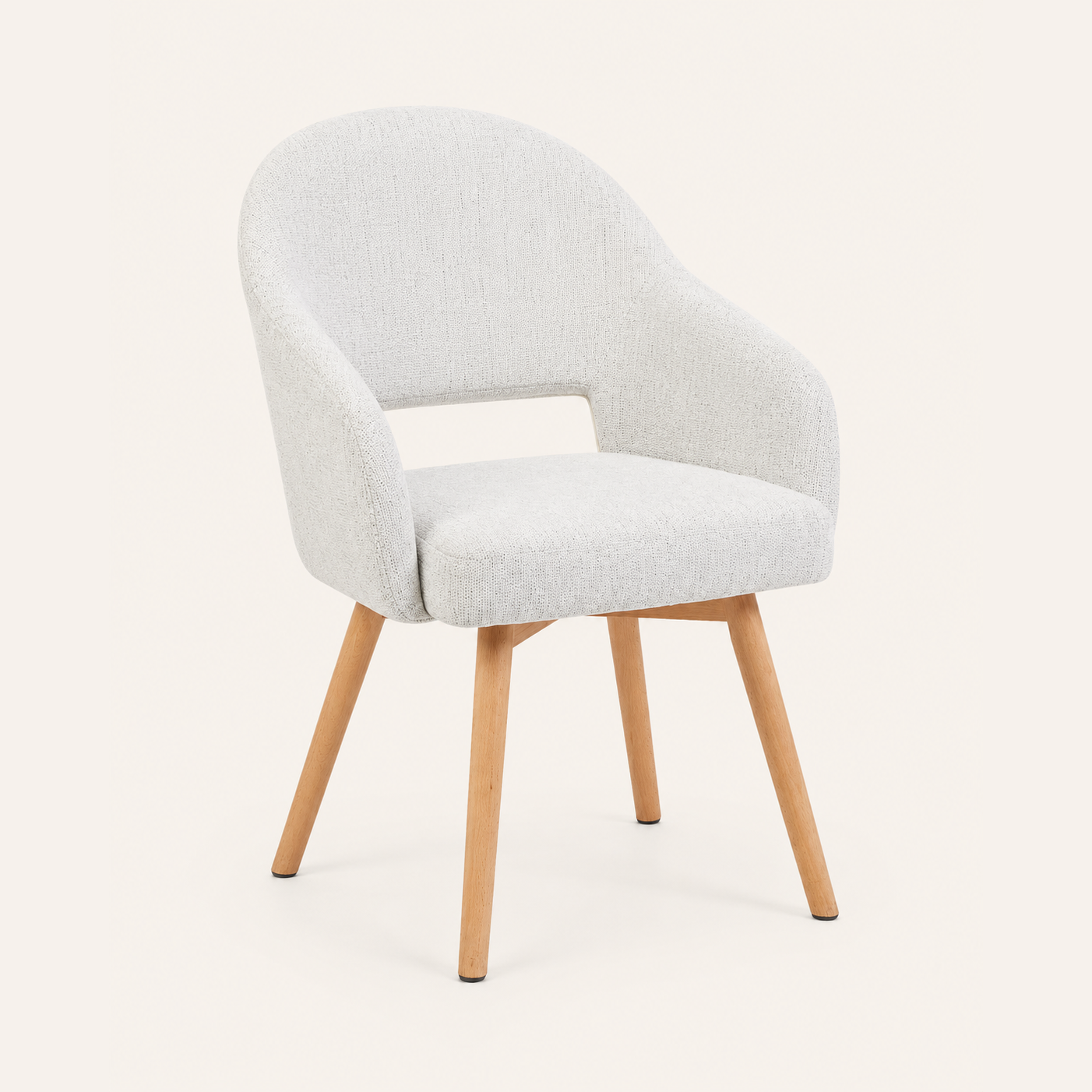 Modern Upholstered Dining Chair with Wood Legs - Set of 2