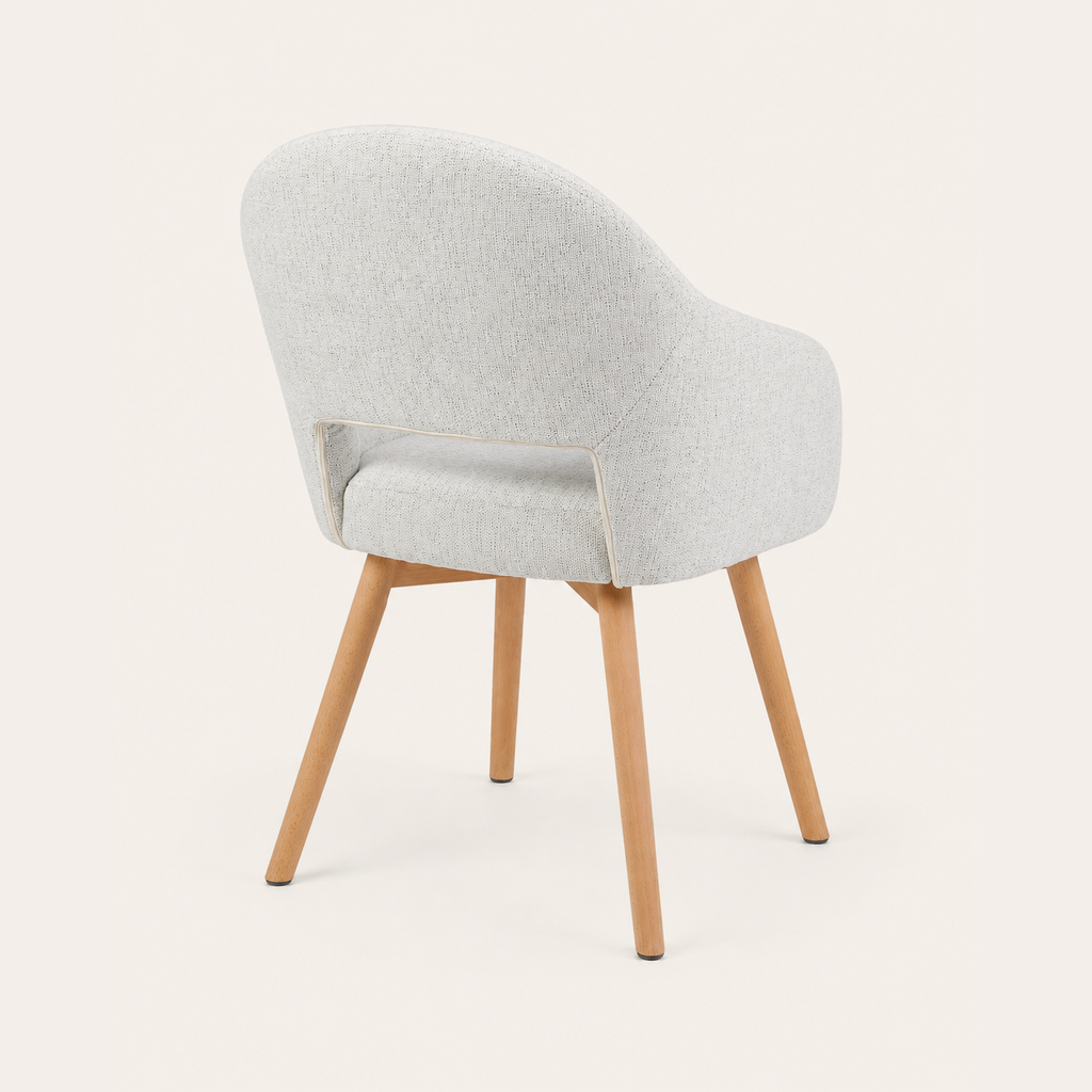 Modern Upholstered Dining Chair with Wood Legs - Set of 2