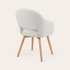 Modern Upholstered Dining Chair with Wood Legs - Set of 2