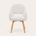 Modern Upholstered Dining Chair with Wood Legs - Set of 2