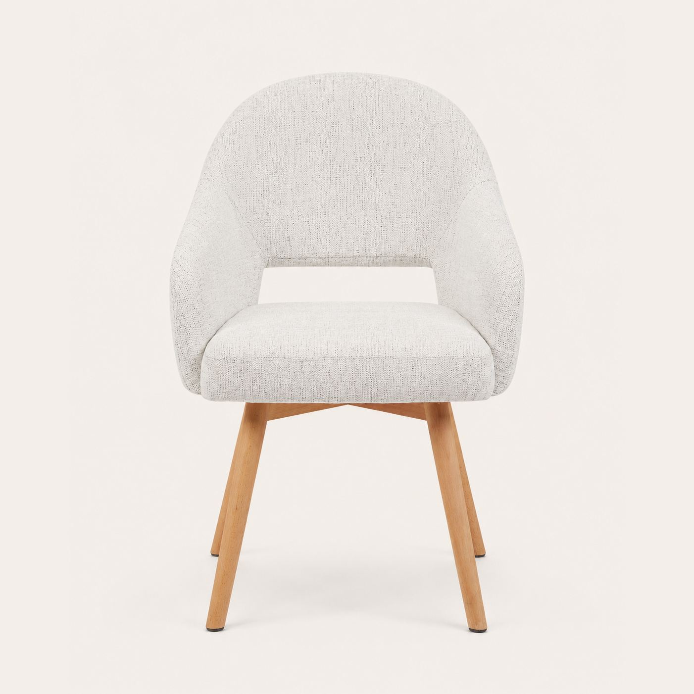 Modern Upholstered Dining Chair with Wood Legs - Set of 2