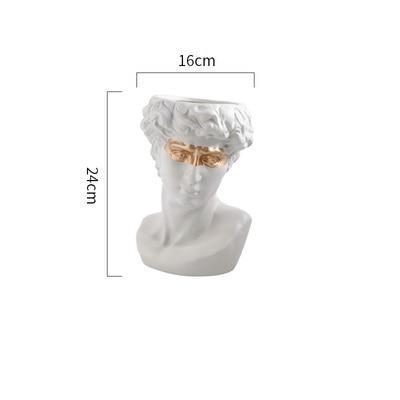 Abstract Greek portrait vase side view