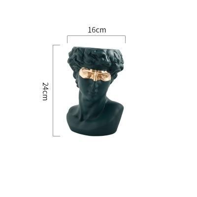 Resin vase on shelf