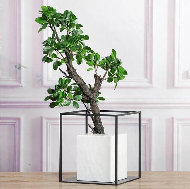 Luxury marble vase styled on console table