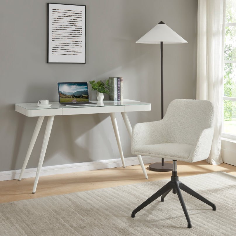 Modern Faux Leather Swivel Office Chair - Ergonomic Desk Chair