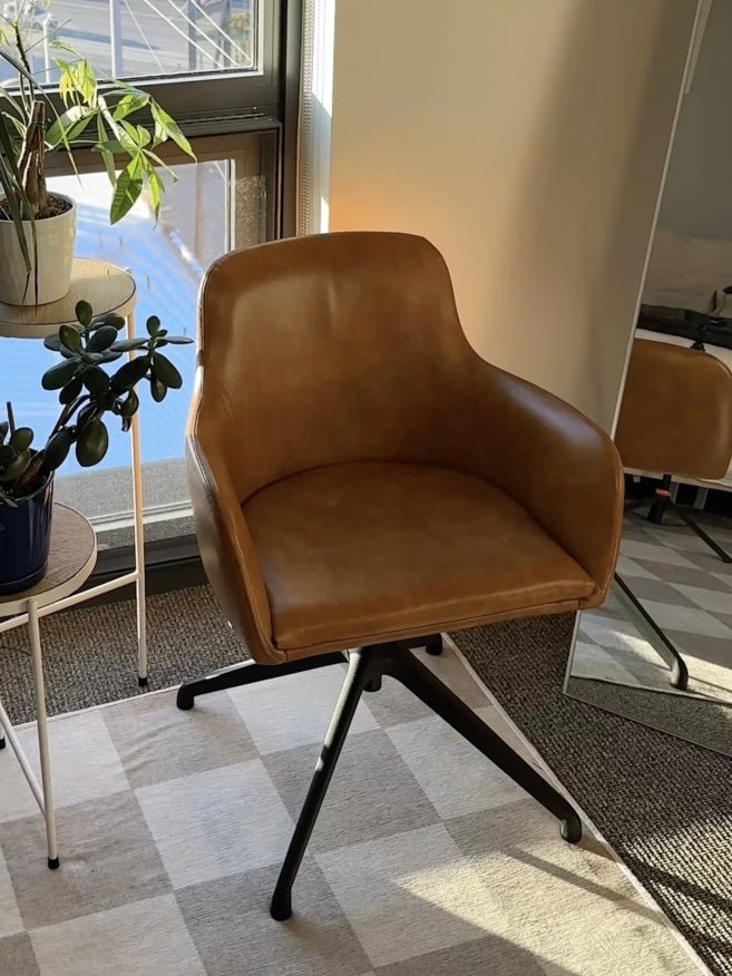 Modern Faux Leather Swivel Office Chair - Ergonomic Desk Chair