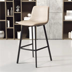 Scandinavian Leather Saddle Bar Stool - Angle View