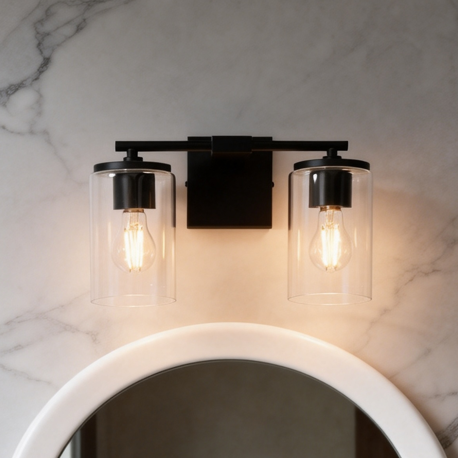 Meridian 2-Light Vanity Mirror Reflection