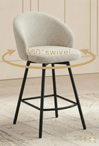 Upholstered Swivel Counter Stool - Set of 2 with 26in Seat Height