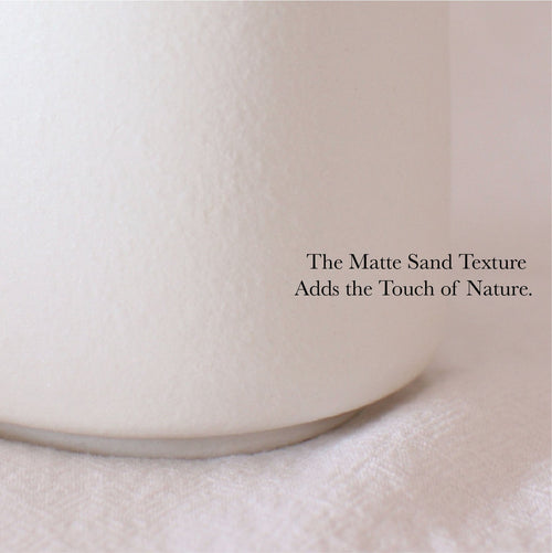 Matte white ceramic vase texture close-up