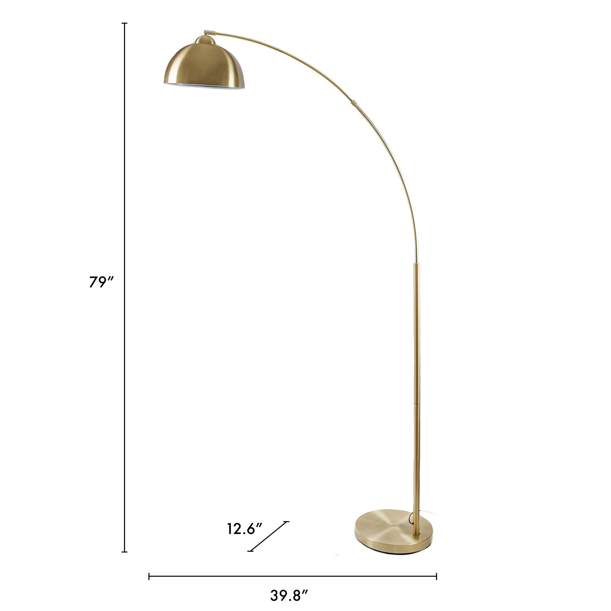 Antique Brass Arc Floor Lamp bedroom