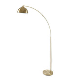 Antique Brass Arc Floor Lamp warm light